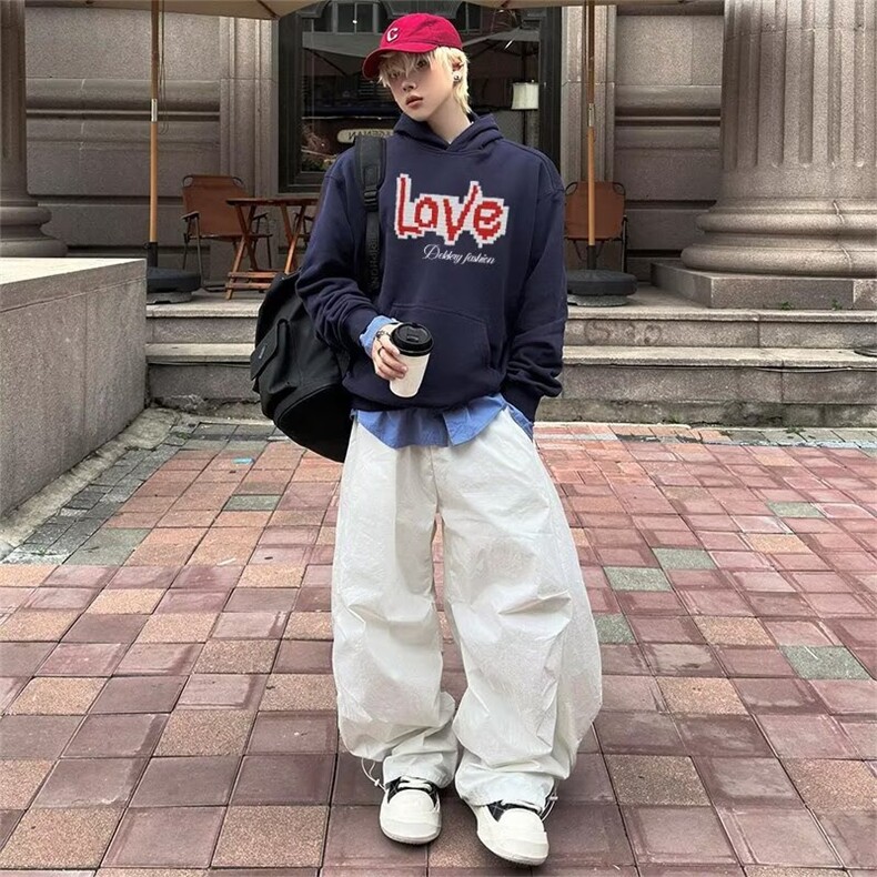 卫衣男连帽春秋季ins港风宽松潮牌字母印花百搭外套2025年新款,女装短外套,星座506A