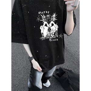 量大优供抖音视频 支持得物配合二开美式满天星亮片短袖T恤MTX396图片