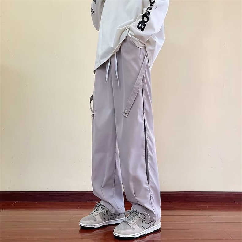 美式冲锋裤男春秋新款日系复古宽松阔腿工装休闲长裤子KF06,男装休闲裤,星座1116A-1（原606A）