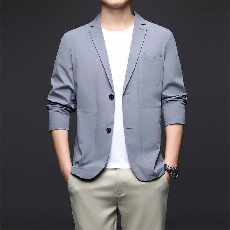 D33729秋冬新款男士西服薄款商务休闲男装外套轻薄通勤外衣,男装西服,电商B360