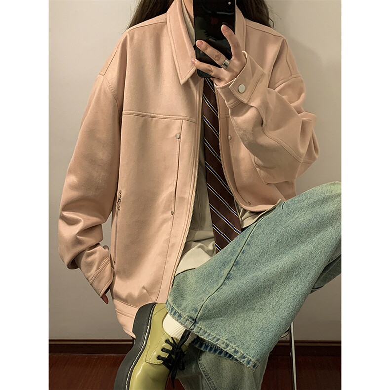 暖光女模夹克中性男女同款麂皮外套JK001-P75控108,男装夹克,电商A132（原电商B245）