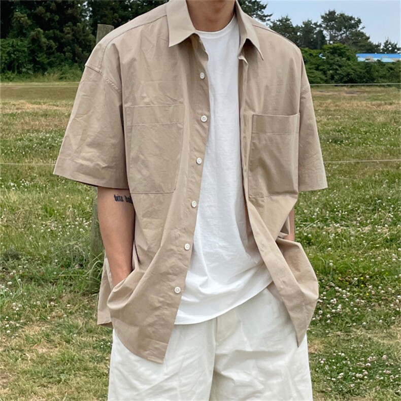 816B-CS006-P50中性风夏季学生休闲韩版短袖衬衫韩男,男装衬衫,星座816B