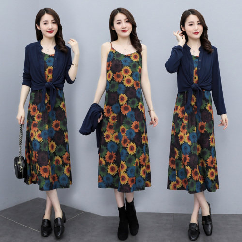 2025春季时尚简约大方气质优雅收腰显瘦休闲修身百搭潮流两件套，女装套装/套裙，施恩睿棋