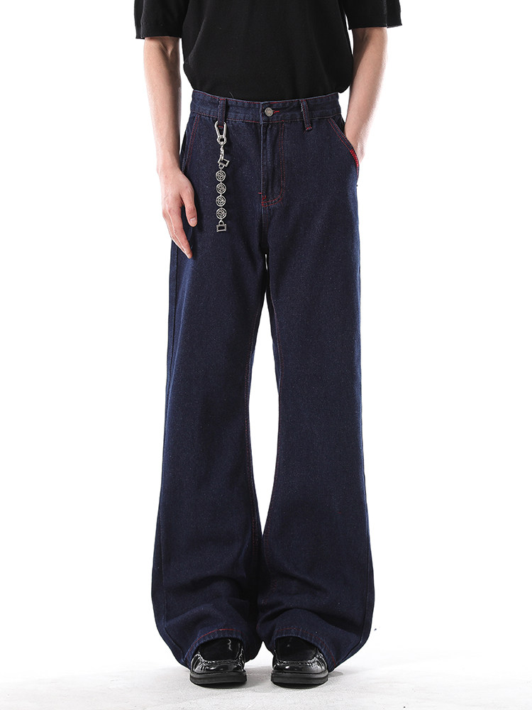 903-AB01-P45【S-2XL】原牛黑色蓝色小脚微喇牛仔裤,男装牛仔裤,星座903