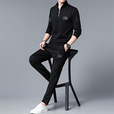 SA3066-2钱塘2020-2中年男士冬季厚款时尚休闲简约卫衣套装P147，男装休闲套装，钱塘207-2