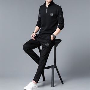 SA3066-2钱塘2020-2中年男士冬季厚款时尚休闲简约卫衣套装P147图片