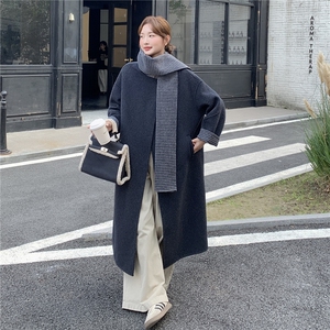 韩版减龄长款双面羊绒大衣女2025年冬季新款显瘦加厚保暖毛呢外套图片