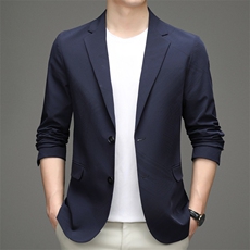 长袖2023年口袋中年翻领单排扣时尚春季上衣西服AJY2202，男装西服，钱塘6003（原4033）