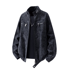 可二开雾霾扎染大码M-5XL拉链面层PU皮夹克男JK78100P90控128，男装夹克，星座226-1