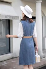 牛仔连衣裙，女装连衣裙，艾格依