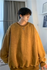 港风春季新款INS纯色宽松落肩圆领卫衣上衣JK23309-特批40-控59，男装卫衣，星座605(原A050)