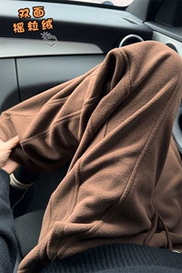 主推300g保暖双面摇粒绒男宽松解构休闲卫裤K24088-特P33控65图片