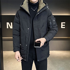 2024冬季中长款羽绒服男连帽款一手长款外套C317-YR81825-P245，男装羽绒服，电商C317