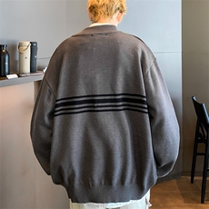 长袖毛衣秋冬小众宽松双向拉链开衫感针织衫MY281P48，男装针织衫/毛衣，星座1116-2