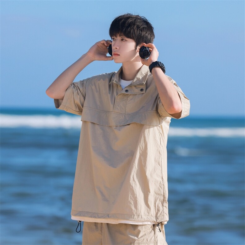 2025夏季新款冰丝POLO衫翻领翻晒短袖T恤109-T0066-P40图片