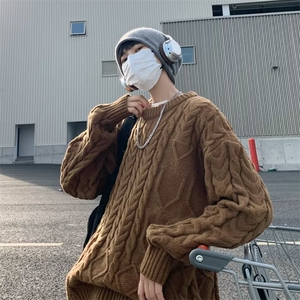B306P50秋冬男装男生毛衣线衫时尚宽松男日系打底衫图片