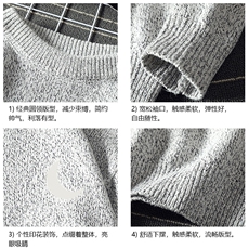 M19055-P45加绒款-P65加厚加绒毛衣男大码毛线衣男针织衫男线衫，男装针织衫/毛衣，电商A040A