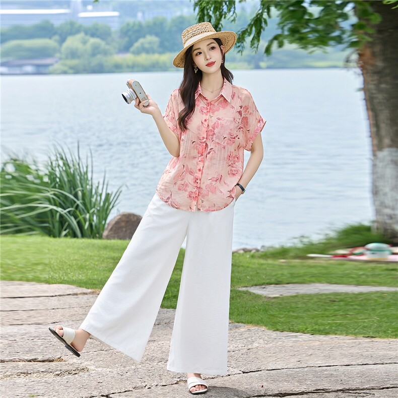 现货！2026年夏季时尚简约大方气质优雅宽松休闲两件套裤套装女,女装套装/套裙,衣之秀