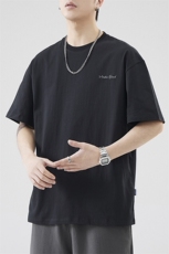 水浆印花工艺重磅洗水短息宽松微落肩款男T恤A329-T8064-P48，男装T恤，电商A329