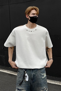 夏季宽松美式高街个性短袖潮XZ808B-WH057-P48图片