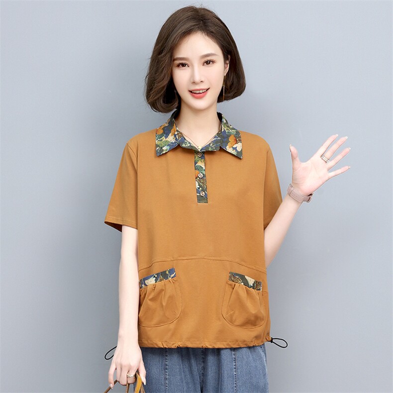 2022夏季新款女装宽松显瘦短袖衬衫图片