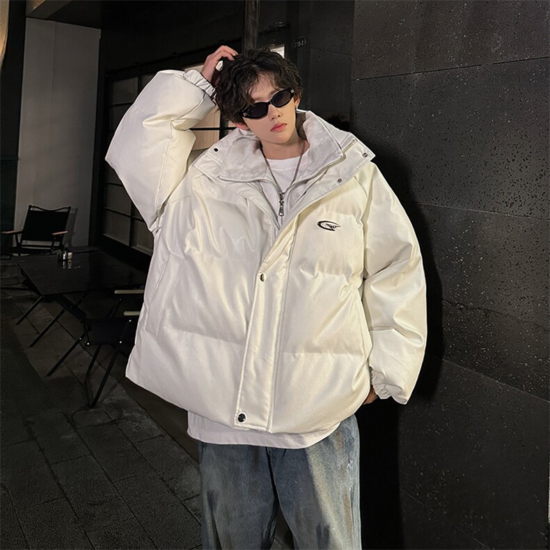 405A美式高街个性金属设计假两件pu皮棉服MY24925-P155控188,男装棉衣,星座405A