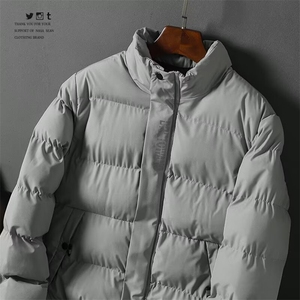 加绒加厚冬男立领棉衣褶皱字母印花保暖棉袄大码M-5XL MY8388 P62图片