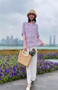 纯苎连衣裙小衫裤子裙子衬衣 时尚风 风淑女风休闲风,女装连衣裙,川哲