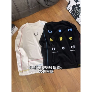 美式高街解构工艺速干长袖T恤衫男女款防晒上衣户外运动骑行服潮图片