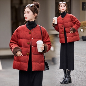 现货。现货。2025年冬季羽绒保暖新中式羽绒服图片