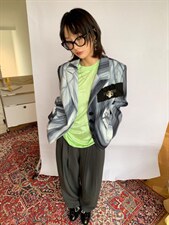 印花挺阔西装，女装西装，WAN QING万青