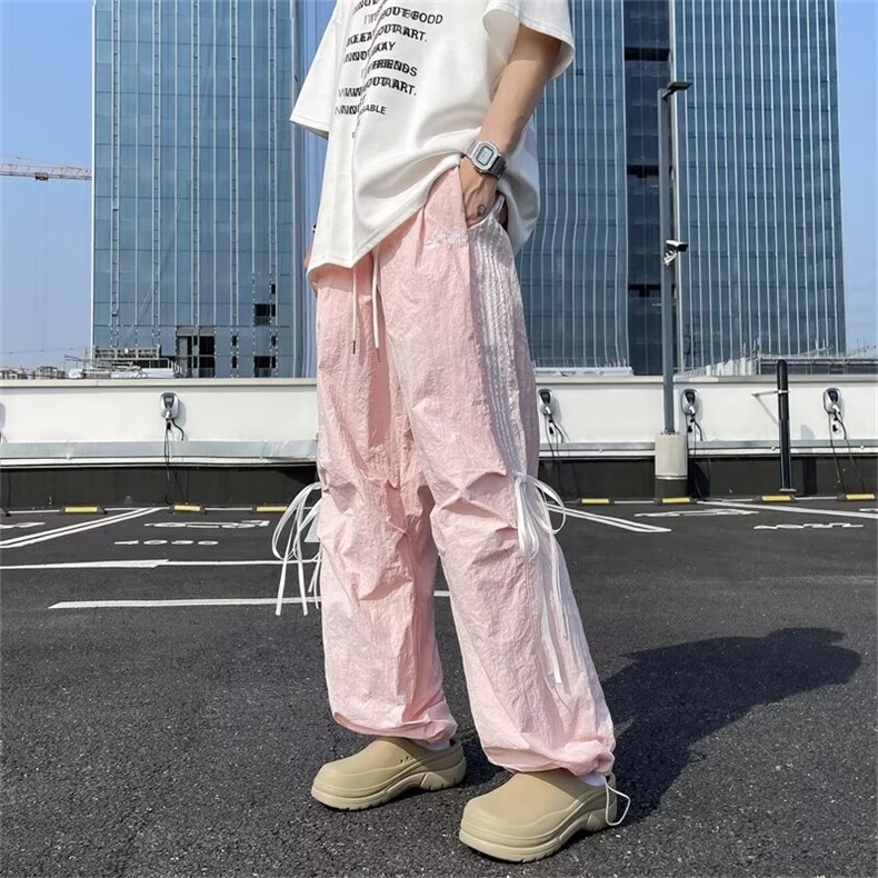 休闲裤男女韩版潮流多巴胺拼色束脚裤2024秋冬ins长裤K5841-P45,男装休闲裤,星座412-3