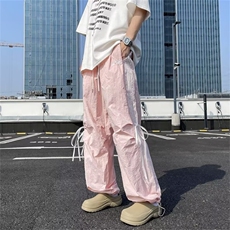 休闲裤男女韩版潮流多巴胺拼色束脚裤2024秋冬ins长裤K5841-P45，男装休闲裤，星座412-3