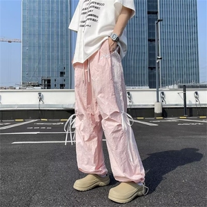 休闲裤男女韩版潮流多巴胺拼色束脚裤2024秋冬ins长裤K5841-P45图片