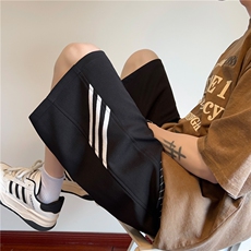 抖音品质美式三条杠运动卫裤宽松休闲短裤B315-K24126-p35控48，男装休闲裤，电商B315
