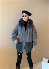 狐狸毛领拼接牛仔派克，其它，E品