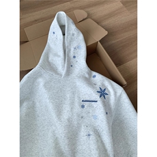 美式加厚刺绣连帽卫衣男女秋冬季新款帽衫宽松上衣AW10，男装卫衣，星座516A
