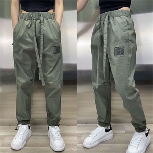 抖音同款运动休闲裤男夏季薄款速干空调裤潮流百搭宽松纯色束脚裤图片