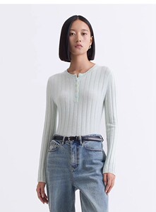 色修身抽条针织衫25年春新品女轻薄内搭图片