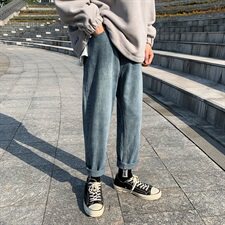 现货新款男士直筒宽松老爹裤潮流牛仔裤中性港风，男装牛仔裤，星座1008