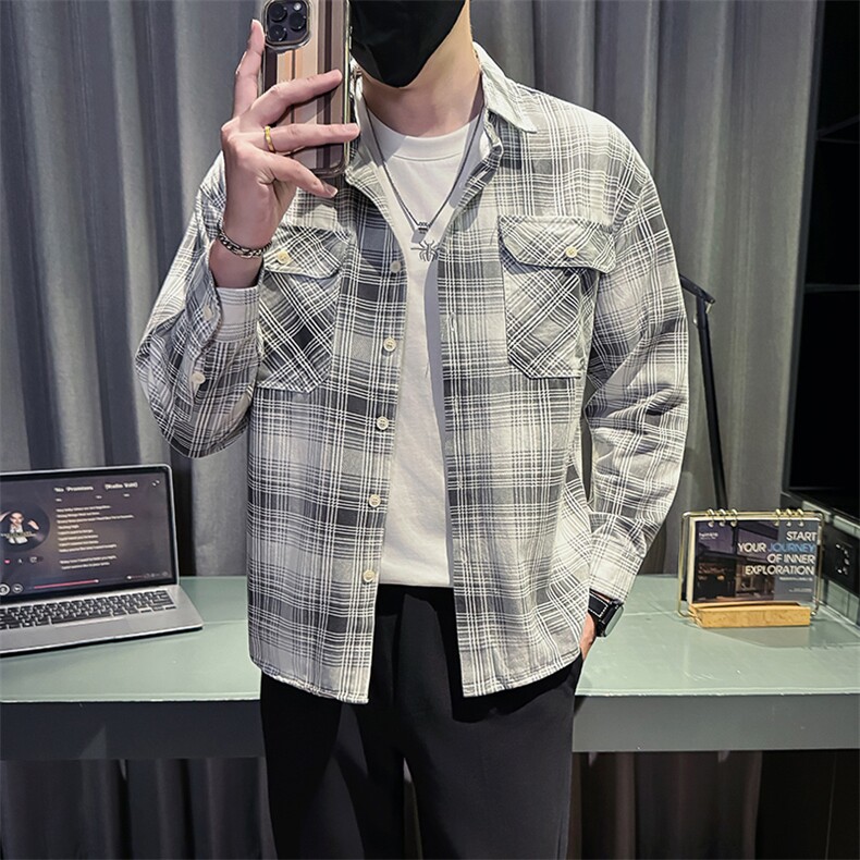 新款社会小伙秋冬男加厚寸衫型夹克男店主棉外套JK540-P68 控98图片