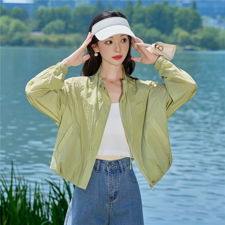 薄款防晒衣女2026新款夏季休闲宽松立领小个子轻薄透气上衣,女装防晒衣,梦懿尔