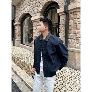 网图现货 秋季拼接撞色翻领意式夹克外套立体裁剪外套夹克男 P58图片