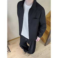 CS043-P35后外工字摺男女通勤百搭秋季长袖衬衣，男装衬衫，电商A178