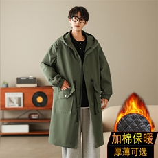 4W件加绒风衣男中长款大衣棉衣男F994薄P95加棉P110港风七，男装风衣，星座401