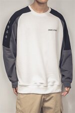 202-7-GW01秋季新款卫衣男圆领拼接印花潮流宽松上衣，男装卫衣，星座1302