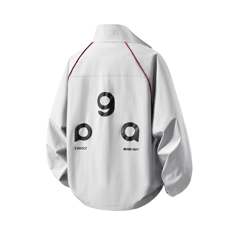 立体白底反光条镶边字母印花设计大码M-5XL夹克男JK78057P75控108，男装夹克，星座227-7