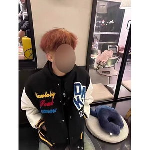 新款美式复古字母刺绣棒球服男女秋冬情侣宽松夹克外套潮牌潮图片