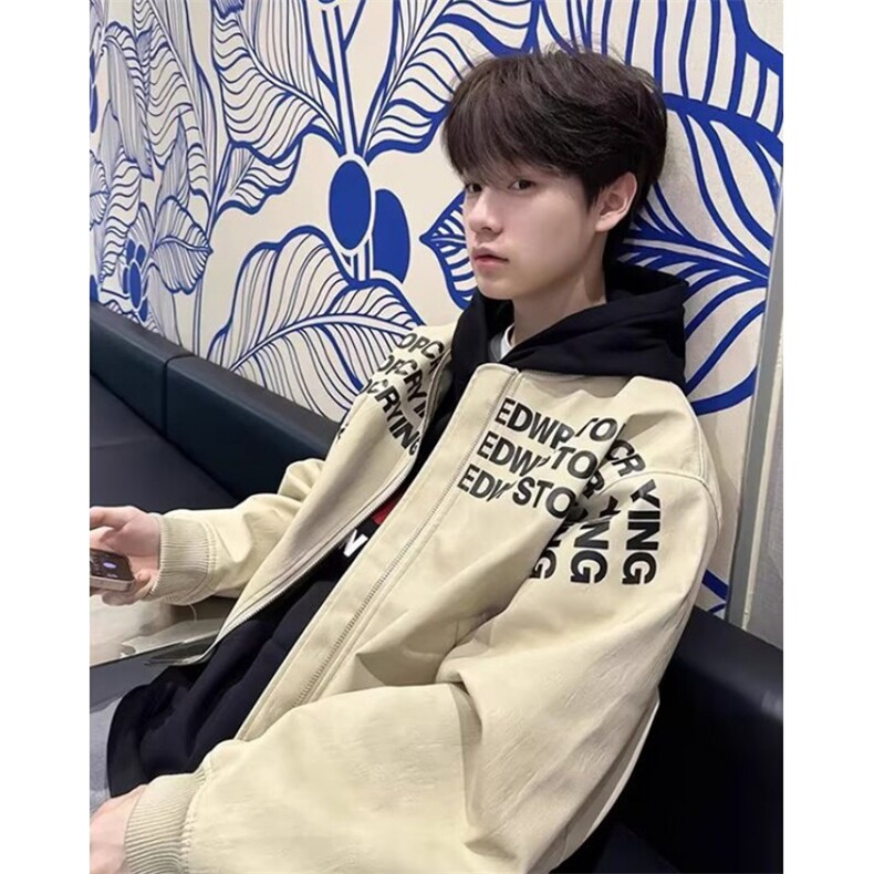 秋冬潮棒球服夹克高街字母印花机车皮衣情侣外套男女JK2655,男装夹克,星座1116A（原606A-3）