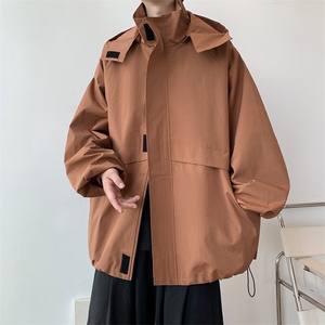 JK9086/P75春装新款个性可拆卸帽子外套男防风防水冲锋衣夹克男